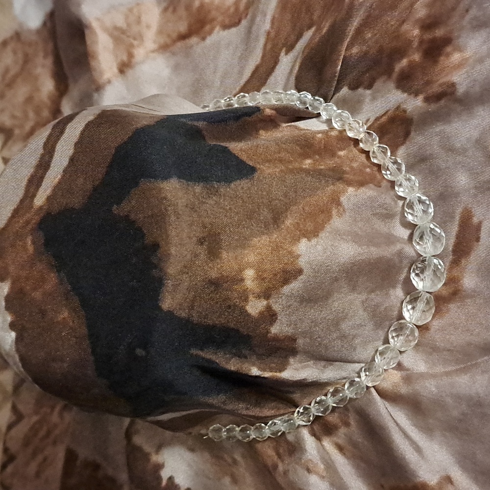 Vintage 16" Faceted Cut Crystal Necklace Chandelier Beads